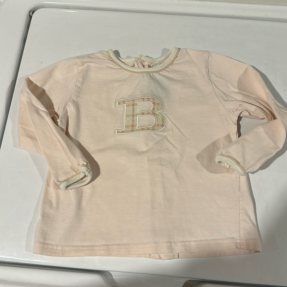 EUC Burberry Long-sleeve button back top Sz 18M